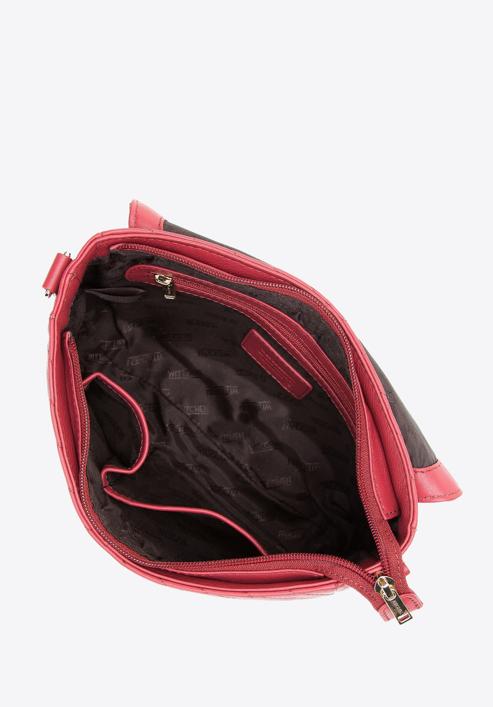 Dámská kožená kabelka s diagonálním prošíváním, červená, 97-4E-029-3, Obrázek 3