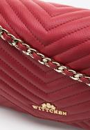 Dámská kožená kabelka s diagonálním prošíváním, červená, 97-4E-029-3, Obrázek 4