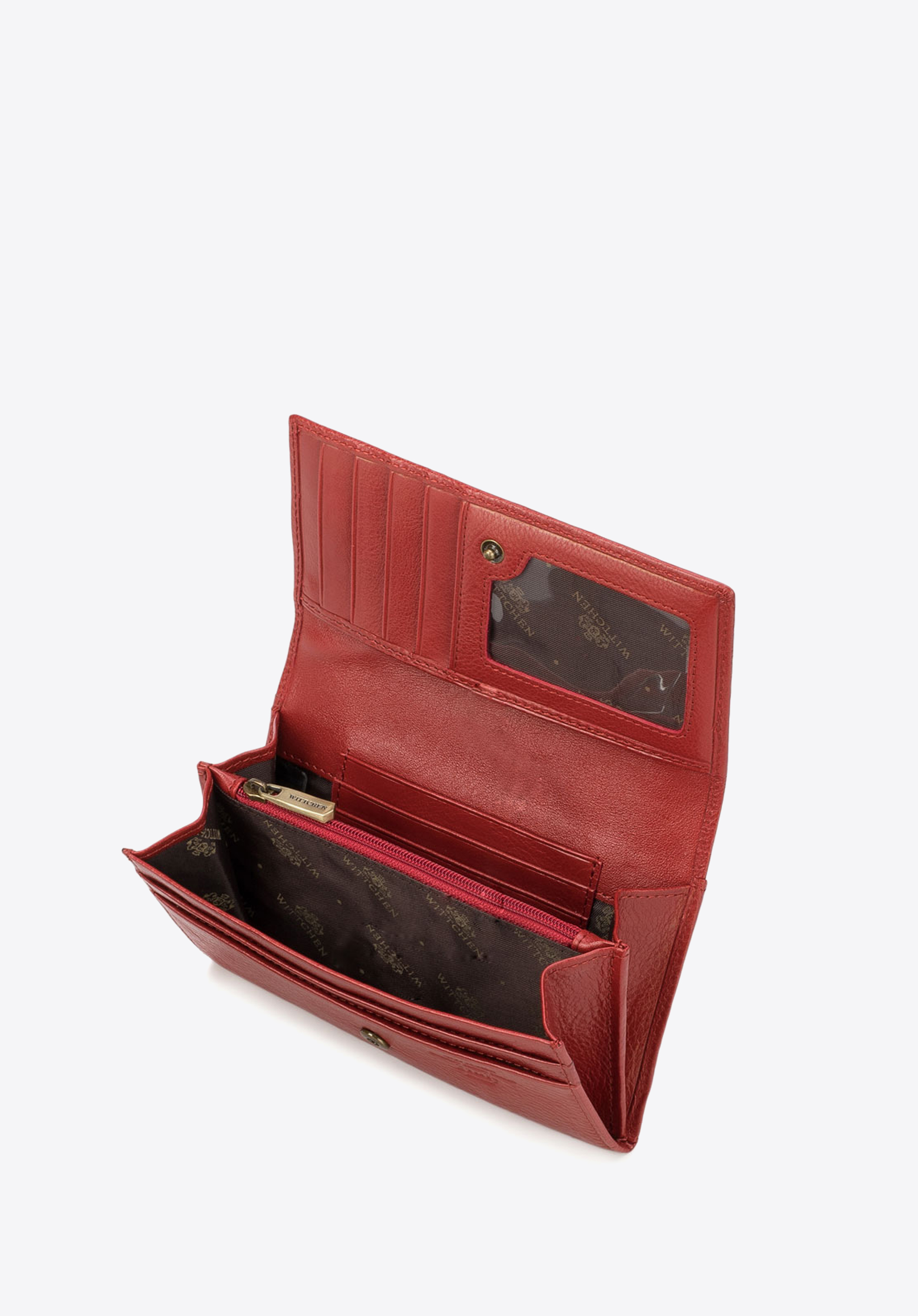 Dámska kožená peňaženka klasická, červená, 21-1-036-L3, Obrázok 1