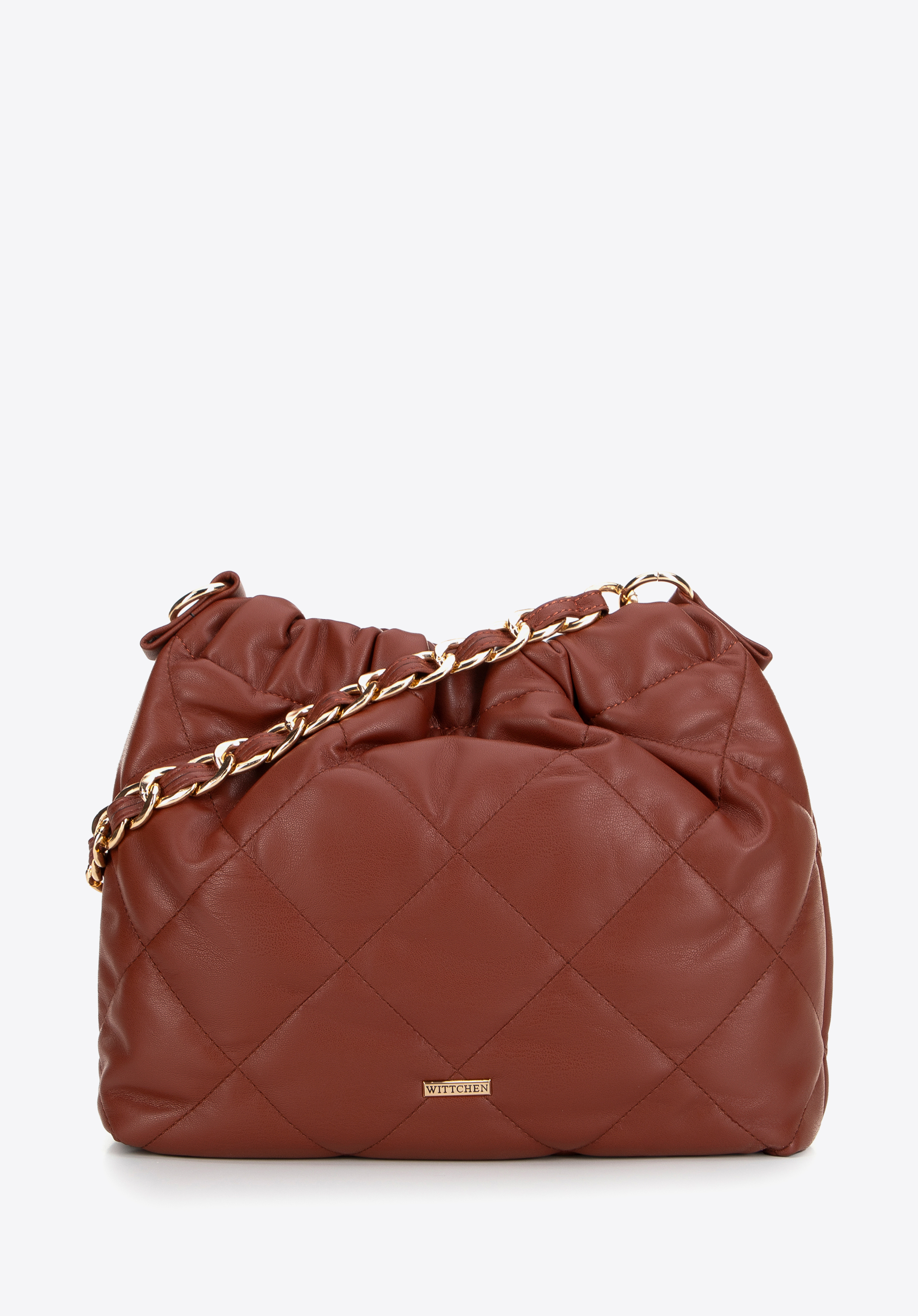 Dámska prešívaná hobo kabelka s retiazkovým popruhom cez rameno, červená, 99-4Y-626-4, Obrázok 1