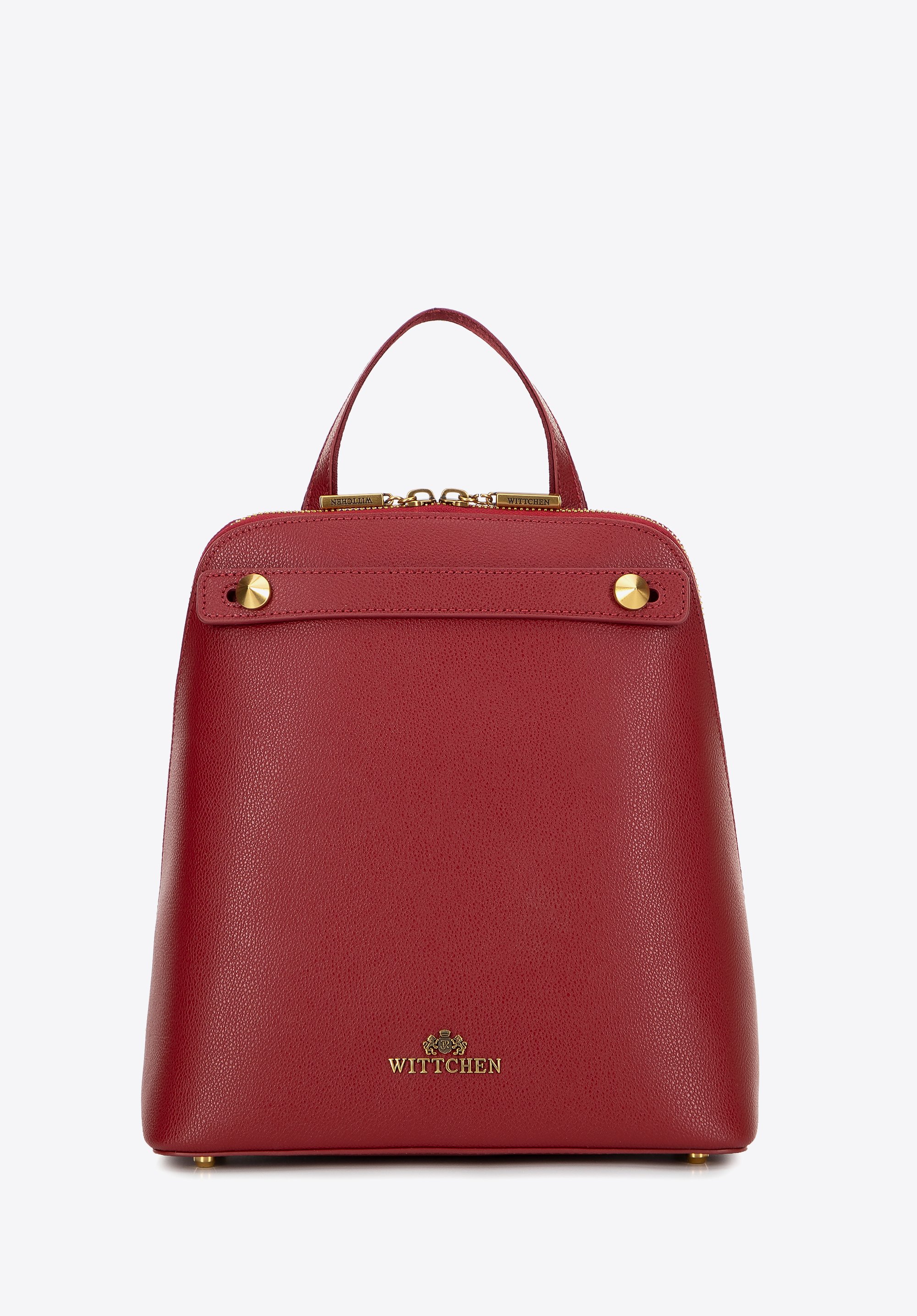 Dámský kožený lichoběžníkový batoh, červená, 100-4E-600-3, Obrázek 1