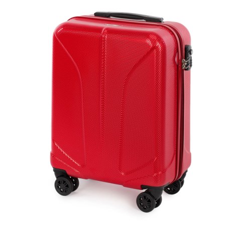 Malý kufr do podzimních deštivých dnů v červené barvě z polykarbonátů