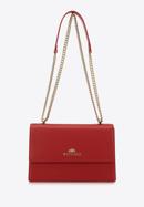 Klasická dámská kožená messenger taška s řetízkem, červená, 98-4E-624-0S, Obrázek 2