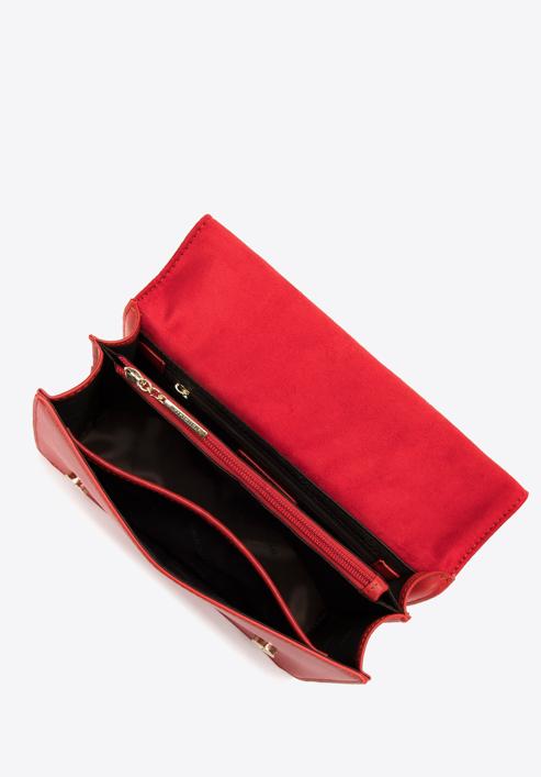 Kožená dámská kabelka s bambusovou rukojetí, červená, 98-4E-622-1, Obrázek 3