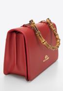 Kožená dámská kabelka s bambusovou rukojetí, červená, 98-4E-622-1, Obrázek 4