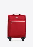 Malý měkký kufr s lesklým zipem na přední straně, červená, 56-3S-851-10, Obrázek 1