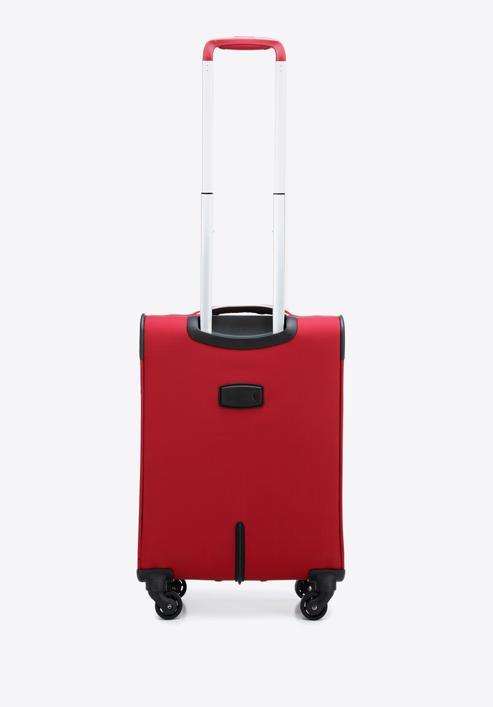Malý měkký kufr s lesklým zipem na přední straně, červená, 56-3S-851-35, Obrázek 3