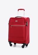 Malý měkký kufr s lesklým zipem na přední straně, červená, 56-3S-851-10, Obrázek 4