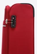 Malý měkký kufr s lesklým zipem na přední straně, červená, 56-3S-851-35, Obrázek 7