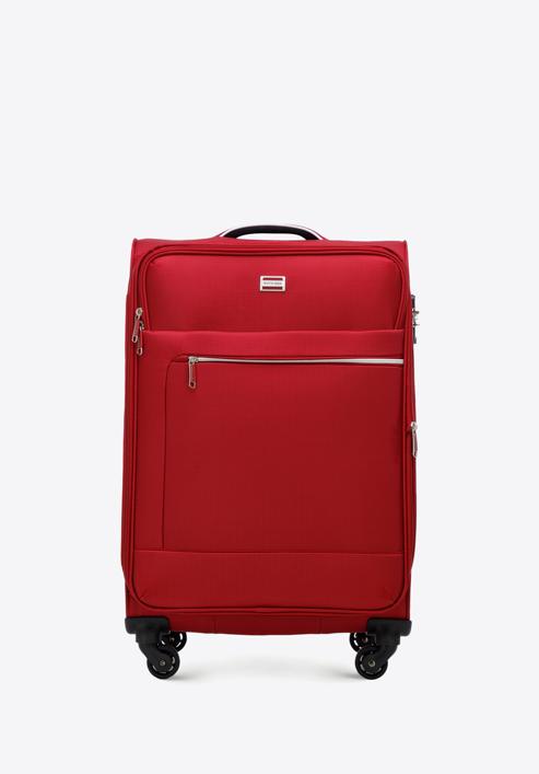 Sada měkkých kufrů s lesklým předním zipem, červená, 56-3S-85S-90, Obrázek 2