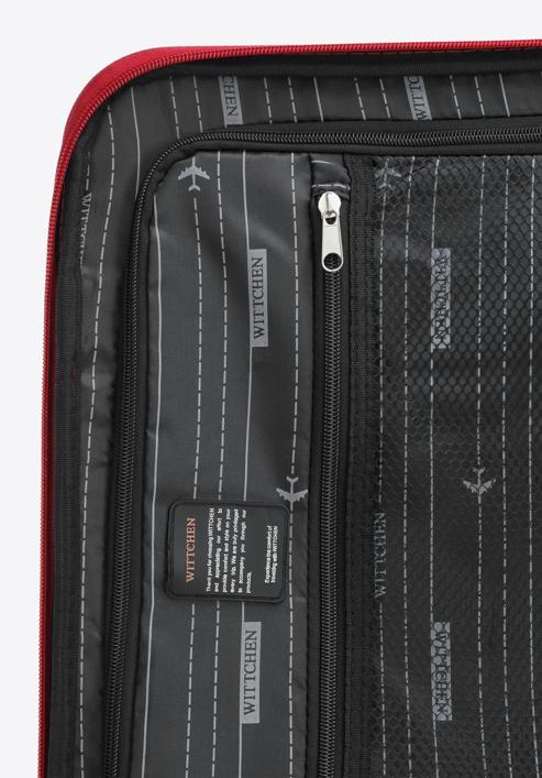 Velký měkký kufr s lesklým zipem na přední straně, červená, 56-3S-853-86, Obrázek 8