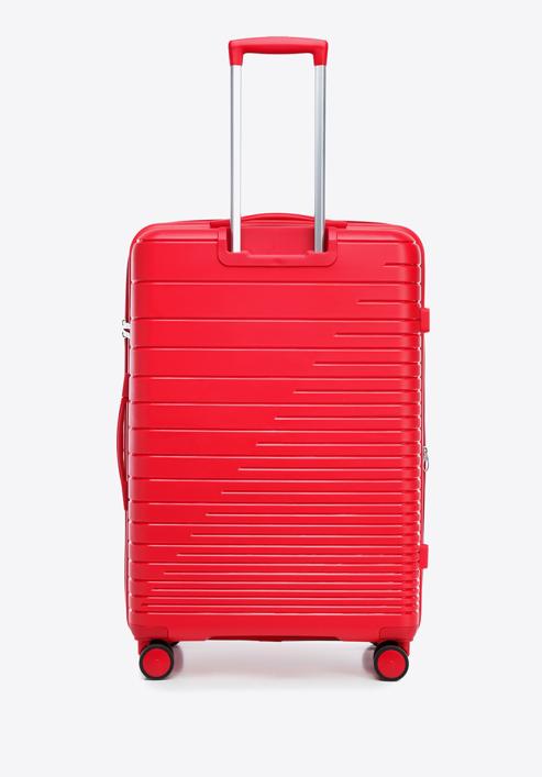 Velký kufr z polypropylenu s lesklými pruhy, červená, 56-3T-163-89, Obrázek 3