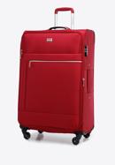 Velký měkký kufr s lesklým zipem na přední straně, červená, 56-3S-853-80, Obrázek 4