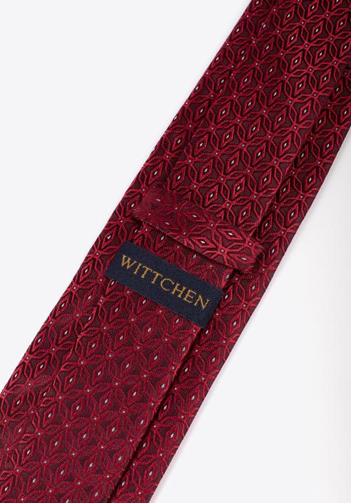 Vzorovaná hedvábná kravata, červeno-béžová, 97-7K-002-X3, Obrázek 4