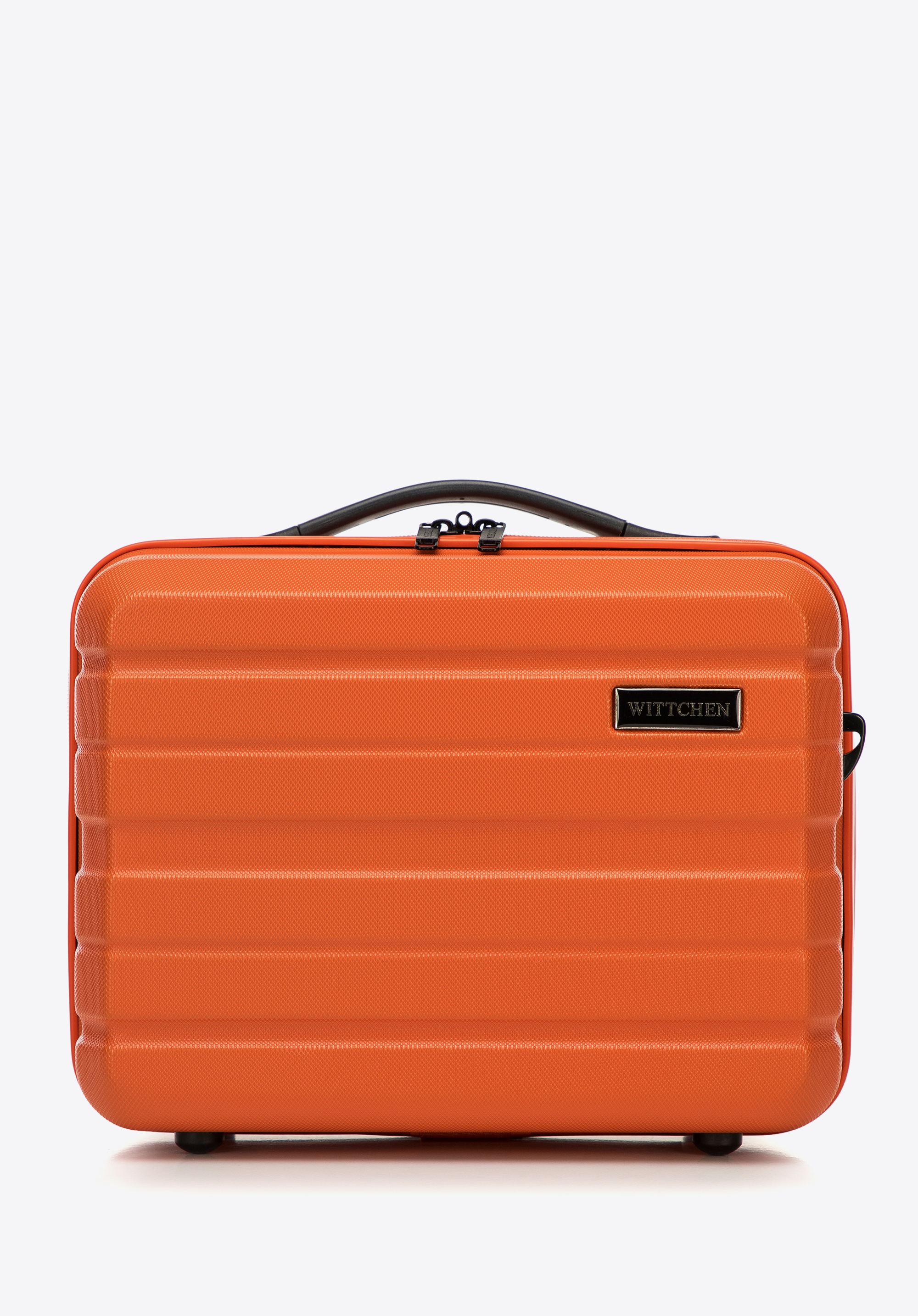 Cestovní kosmetická taška z ABS s vodorovnými pruhy, oranžová, 56-3A-104-55, Obrázek 1