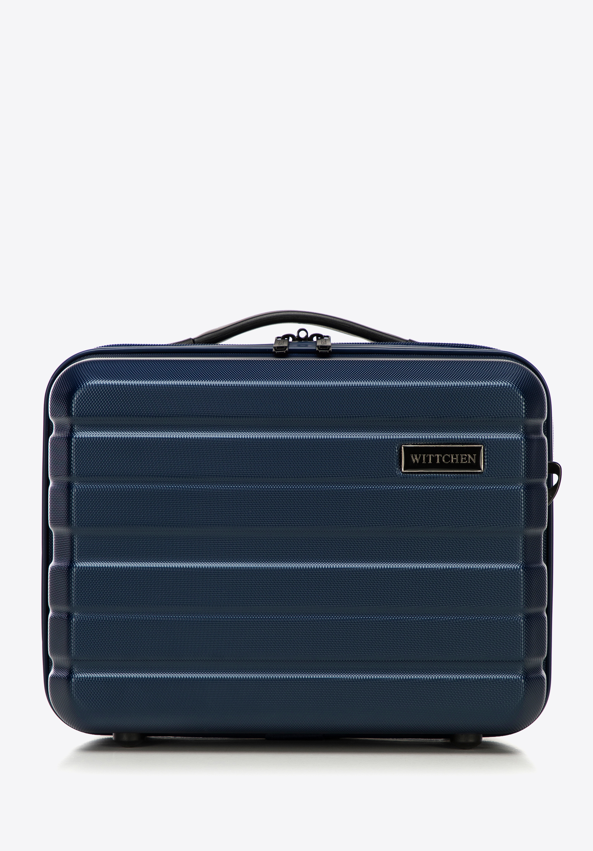 Cestovní kosmetická taška z ABS s vodorovnými pruhy, tmavě modrá, 56-3A-104-90, Obrázek 1