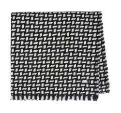 Женский шарф с минималистичным рисунком, черно-белый, 93-7F-013-X1, Фотография 1