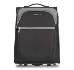 Двухцветный тканевой чемодан ручная кладь, черно-серый, V25-3S-231-01, Фотография 1