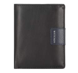 Кожаный кошелек RFID с нашивкой-логотипом |, черно-синий, 26-1-432-17, Фотография 1