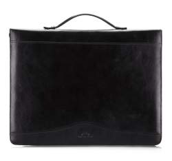 Большой классический кожаный портфель, черный, 21-3-159-1, Фотография 1