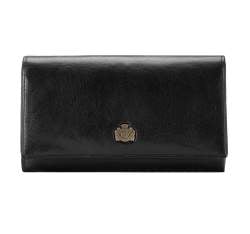 Женский кожаный кошелек с карманом на молнии, черный, 10-1-036-L1, Фотография 1