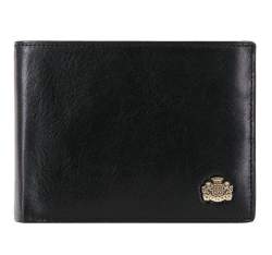 Мужской раскладывающийся кожаный кошелек, черный, 10-1-046-1, Фотография 1