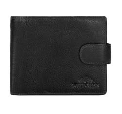 Мужской раскладной кожаный кошелек, черный, 21-1-120-10L, Фотография 1
