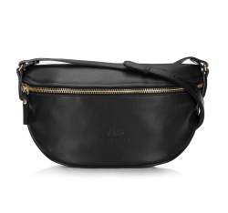Женская кожаная сумка на пояс, черный, 16-3-007-1, Фотография 1