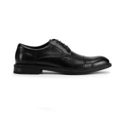 Мужские классические кожаные туфли дерби, черный, 93-M-526-1-43, Фотография 1