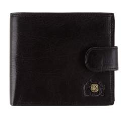 Кожаный кошелек среднего размера, черный, 39-1-125-1, Фотография 1