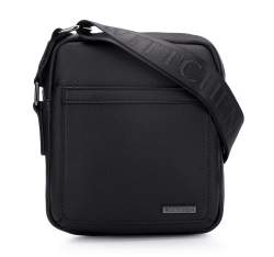 Мужская сумка через плечо с маленьким карманом, черный, 94-4P-005-1, Фотография 1