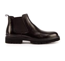 Мужские ботинки из кожи на толстой подошве, черный, 93-M-522-1-39, Фотография 1
