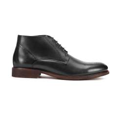 Мужские кожаные ботинки на шнуровке, черный, 93-M-510-1-41, Фотография 1
