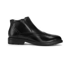 Мужские кожаные утепленные ботинки на молнии, черный, 93-M-919-1-40, Фотография 1