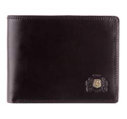 Мужской кошелек среднего размера с гербом, черный, 39-1-173-1, Фотография 1