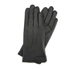 Женские кожаные перчатки с вертикальными строчками, черный, 39-6L-202-1-M, Фотография 1