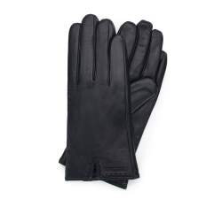 Женские кожаные перчатки с вырезом, черный, 39-6L-213-1-L, Фотография 1