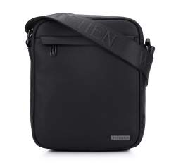 Простая сумка через плечо из экологически чистой кожи, черный, 94-4P-004-1, Фотография 1
