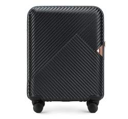 Ручной чемодан из поликарбоната в полоску, черный, 56-3P-841-10, Фотография 1