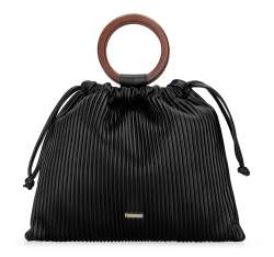 Женская сумочка с кольцевой ручкой, черный, 92-4Y-552-1, Фотография 1