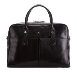 Женская кожаная сумка для ноутбука с аксессуарами, черный, 39-4-531-1, Фотография 1