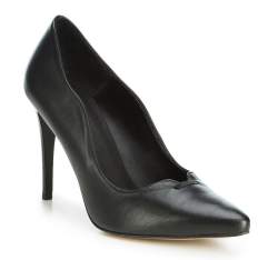 Туфли с волнистыми вырезами на шпильке, черный, 89-D-850-1-41, Фотография 1