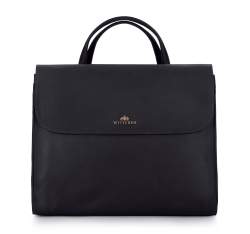 Женская кожаная сумка для ноутбука с клапаном, черный, 93-4E-202-1N, Фотография 1