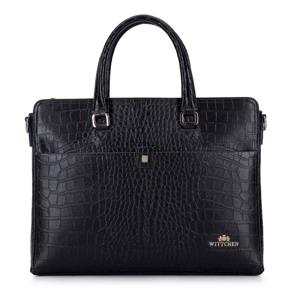 Женская сумка для ноутбука 13” из кожи с крокодиловой текстурой