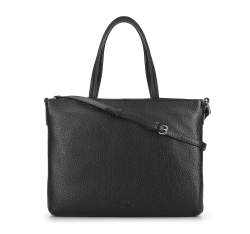 Женская сумка для ноутбука из зернистой кожи, черный, 93-4E-204-1, Фотография 1
