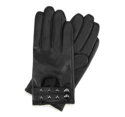 Женские кожаные перчатки с заклепками, черный, 46-6-307-1-XL, Фотография 1