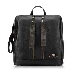 Женский кожаный рюкзак с лямками, черный, 93-4E-302-1, Фотография 1