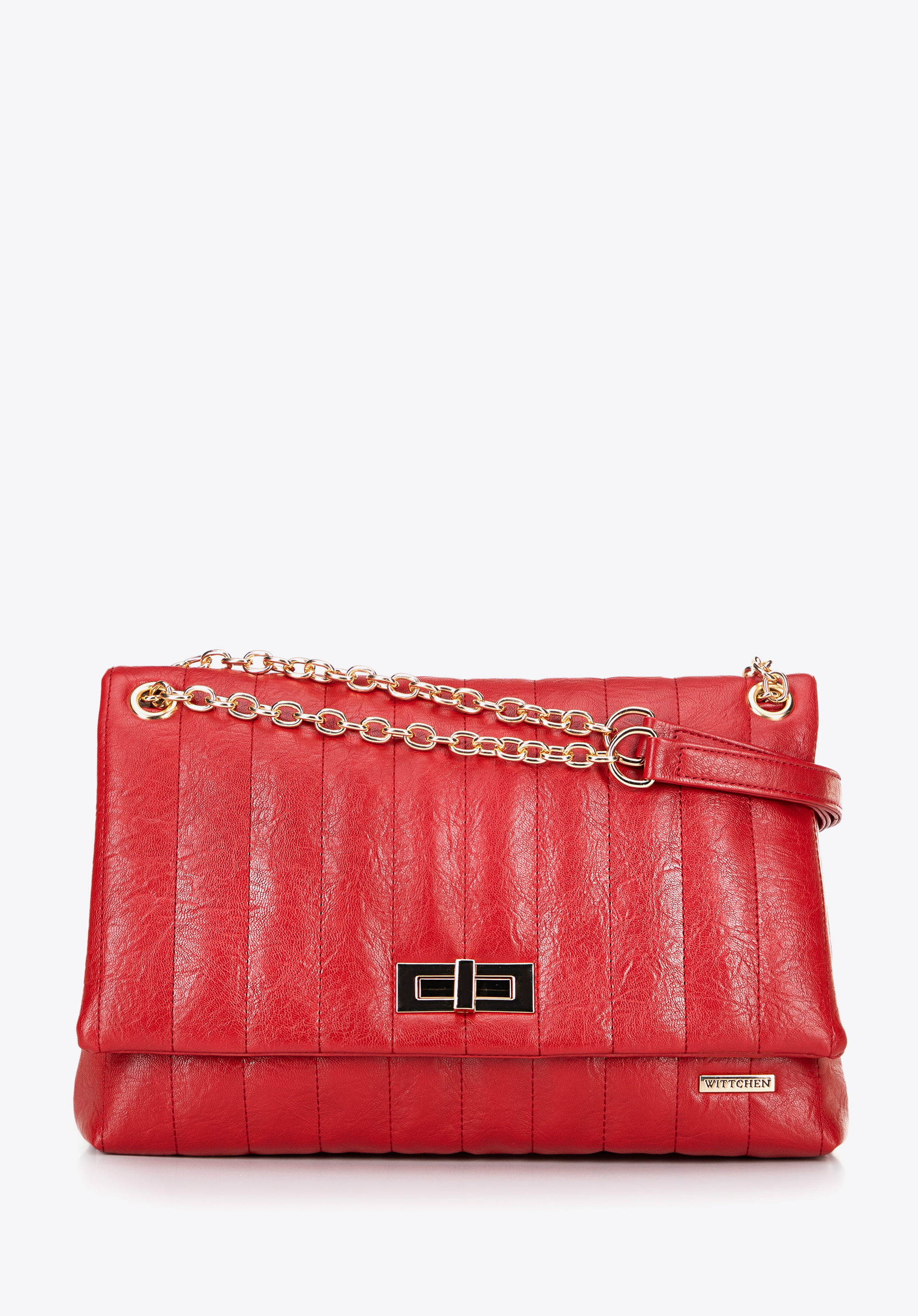 Жіноча велика сумка через плече з екошкіри, червоний, 100-4Y-418-0, Фото 1