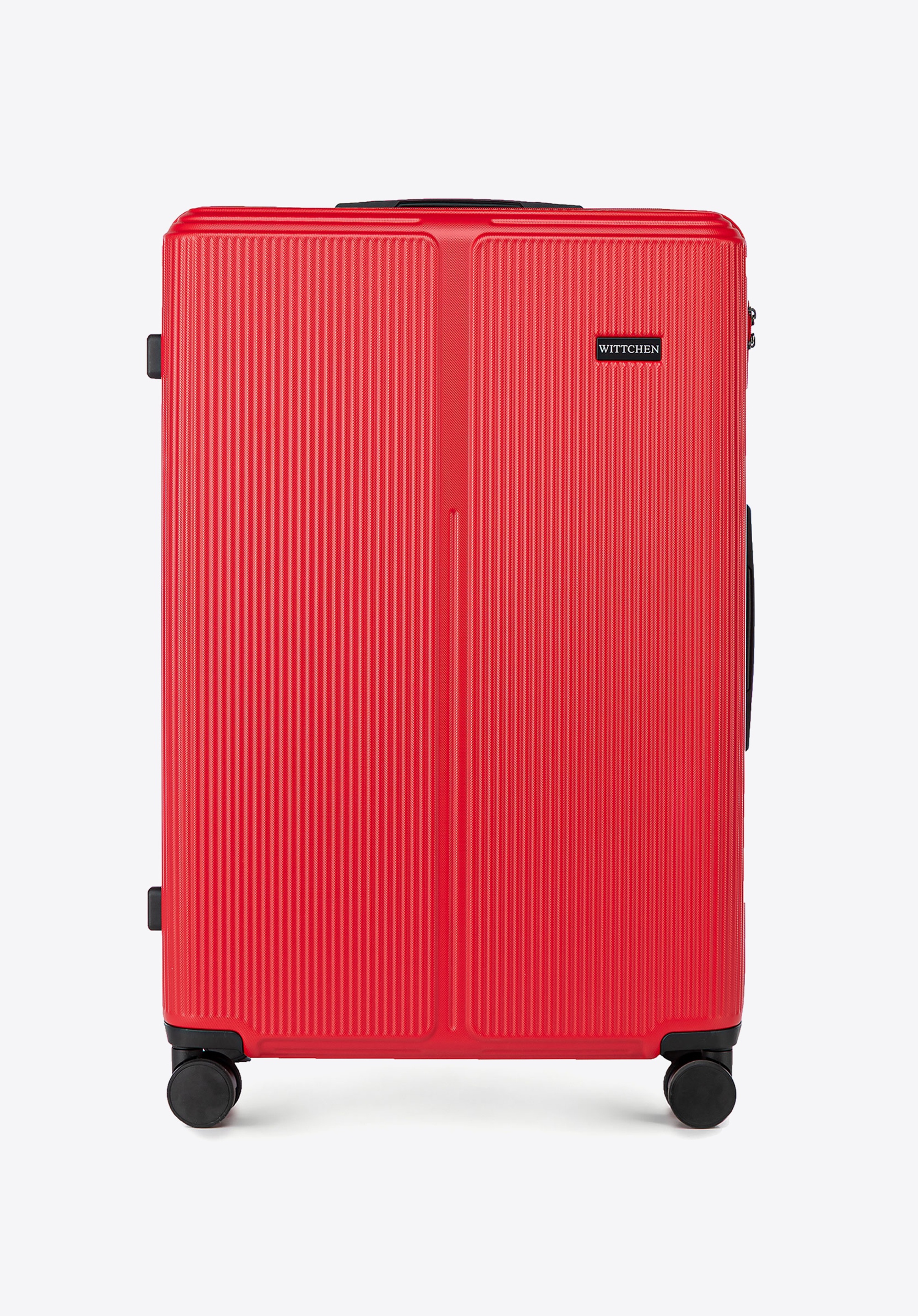 Велика валіза з ABS-пластику з тонкими смужками, червоний, 56-3A-603-30, Фото 1