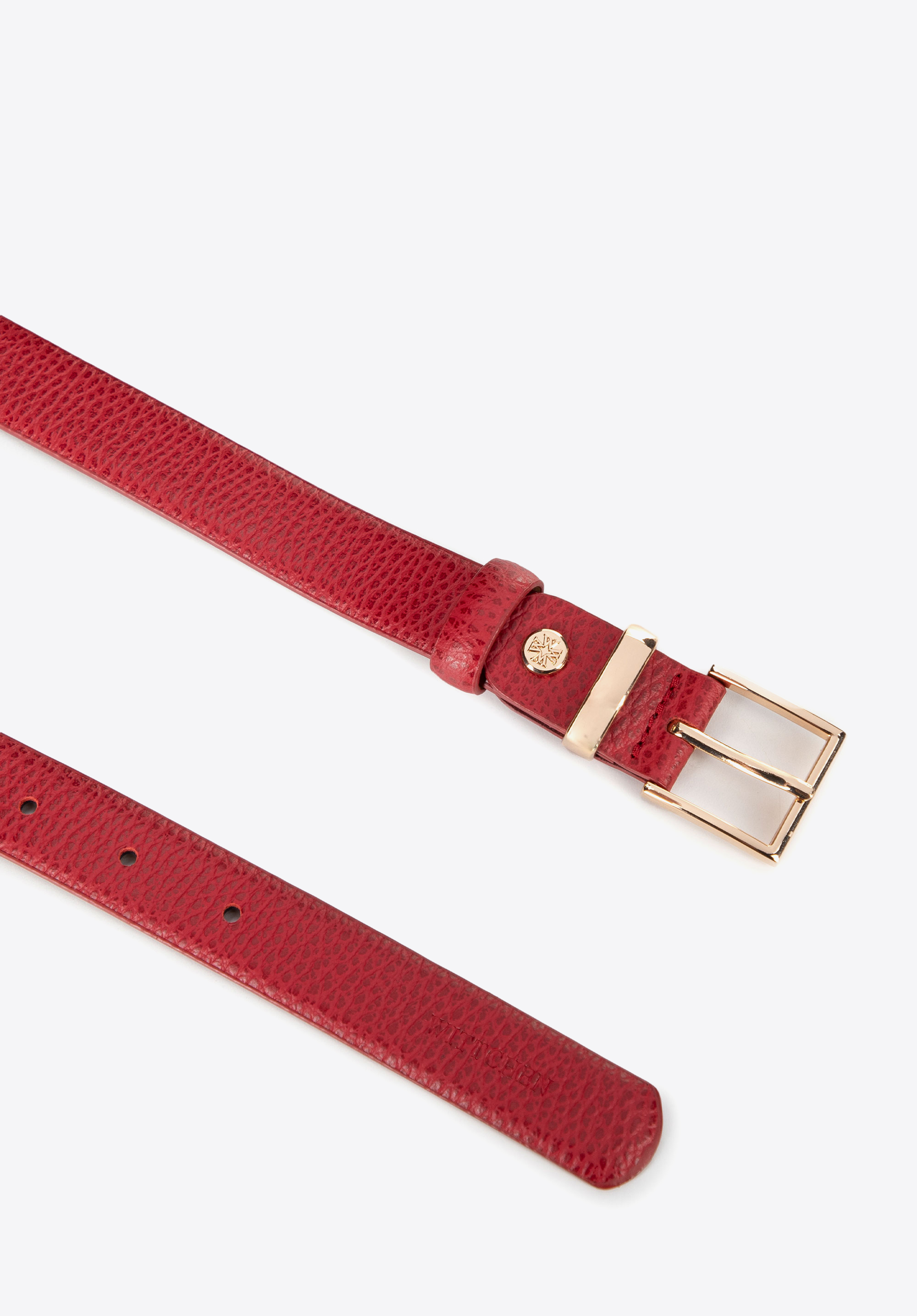 Жіночий вузький шкіряний ремінь, червоний, 101-8D-204-3-L, Фото 1